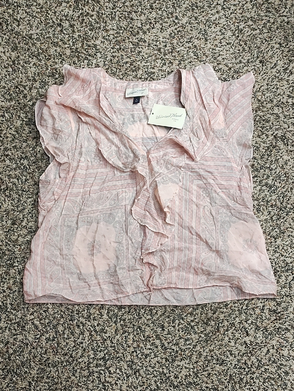 Universal Thread | Vintage Havana Pink Ruffle Sleeveless Blouse